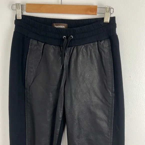 Danier Leather-Front, Knit-Back Drawstring Pants - Picture 3 of 8